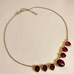 Vintage Ruby Red‎ Crystal Necklace
